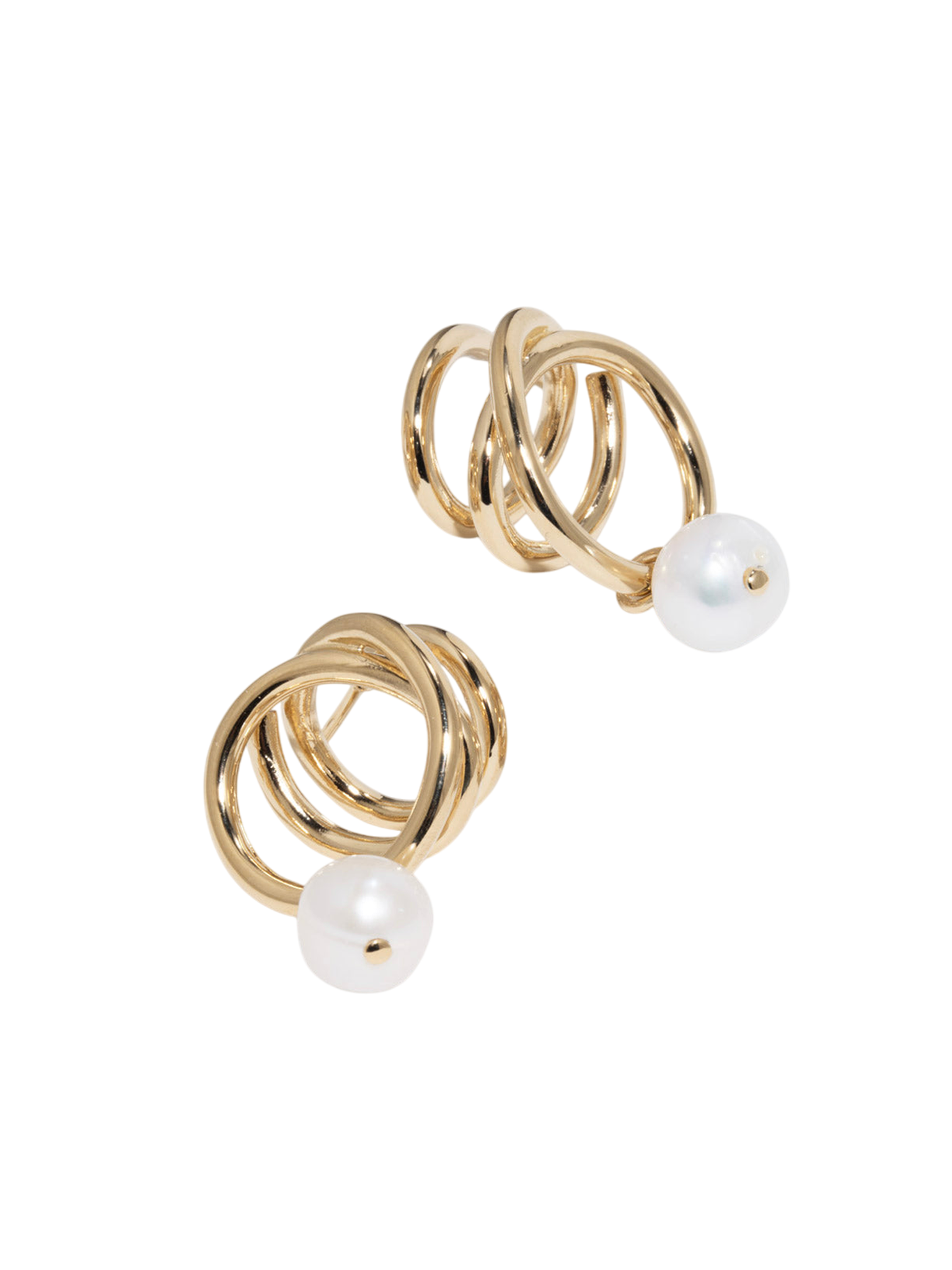 Flow - pearl and gold vermeil earrings 